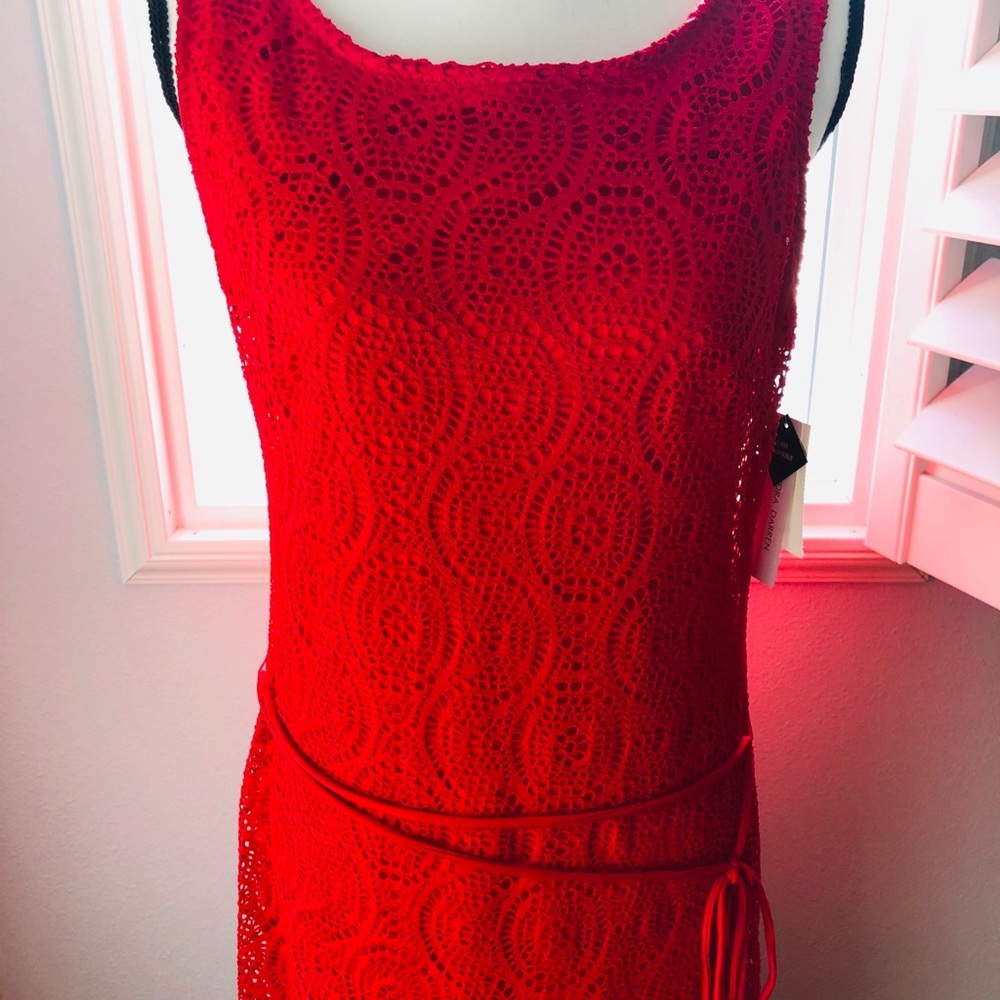 Sandra Darren beautiful cherry red dress. - Picture 2 of 7